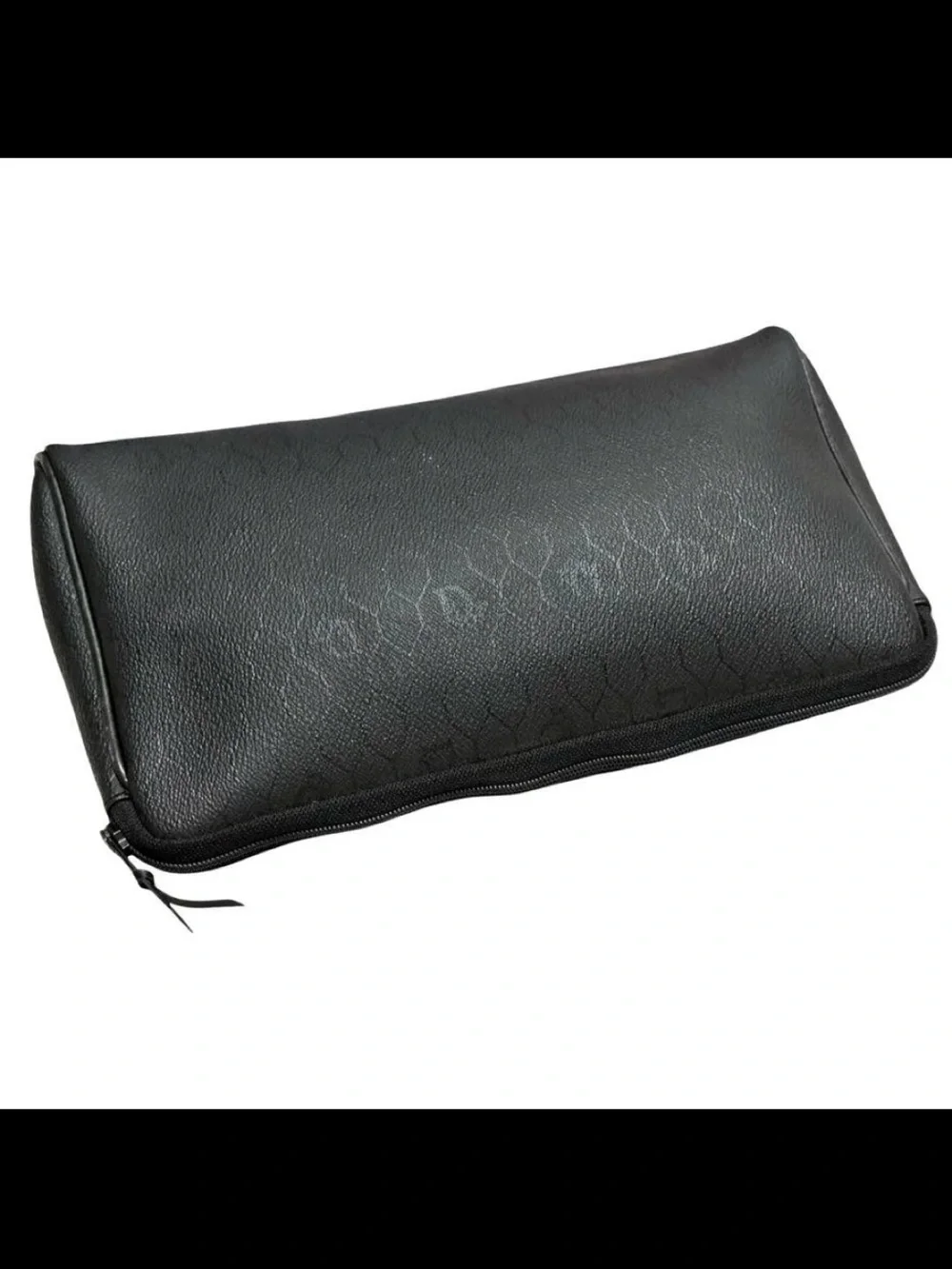 Dior Black Leather Cosmetic Pouch with Gold-Tone Logo